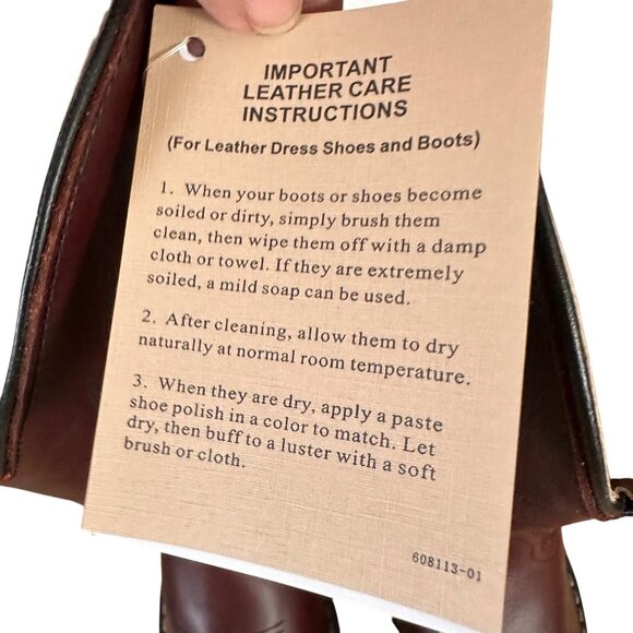 Palomino Size 9.5 Western Boots Mens Leather Cowboy Slip On Boots  Burgundy - Picture 12 of 16